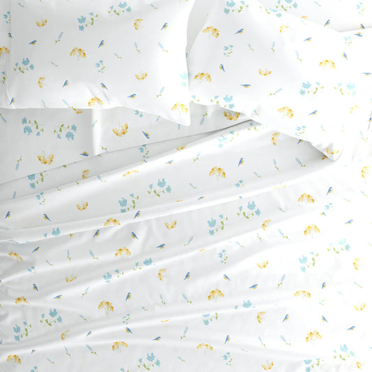 Bluebirds 4-Piece Patterned Sheet Set