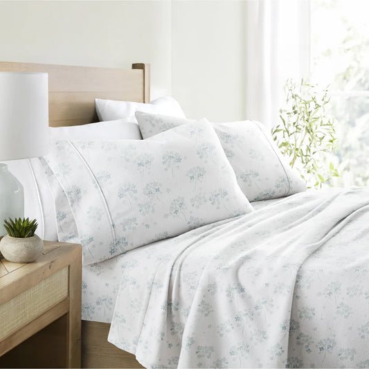 Flower Bunch 4-Piece 100% Cotton Flannel Sheet Set
