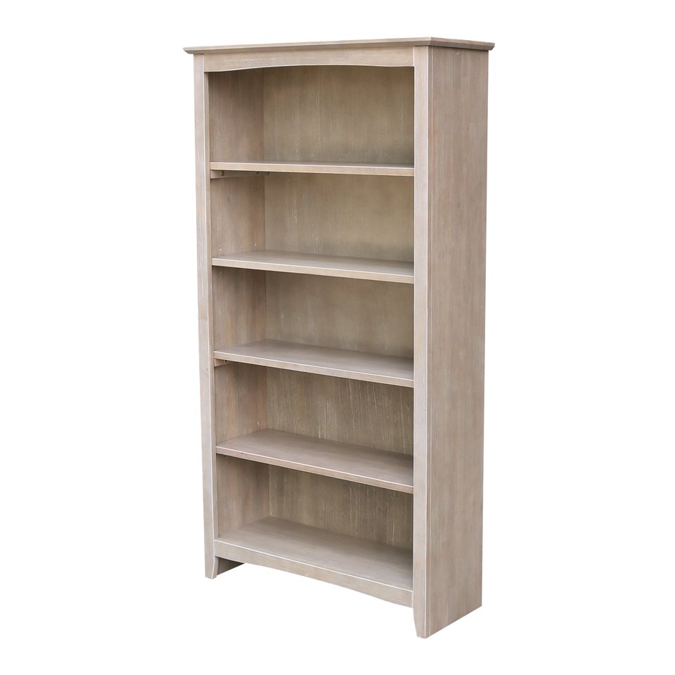 Home Accents - 60" H Shaker Bookcase Taupe Gray