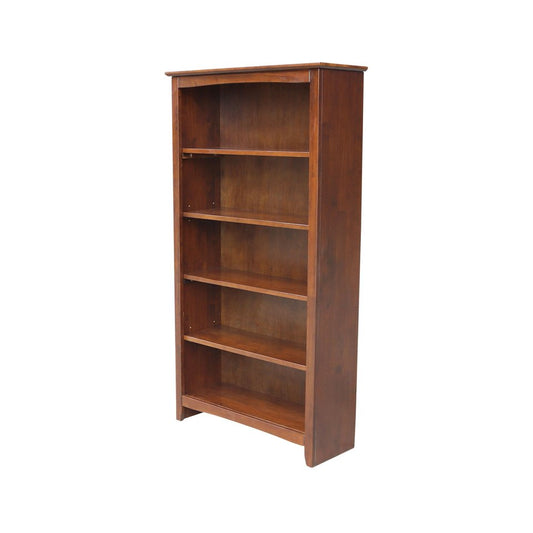 Home Accents - 60" H Shaker Bookcase in Espresso