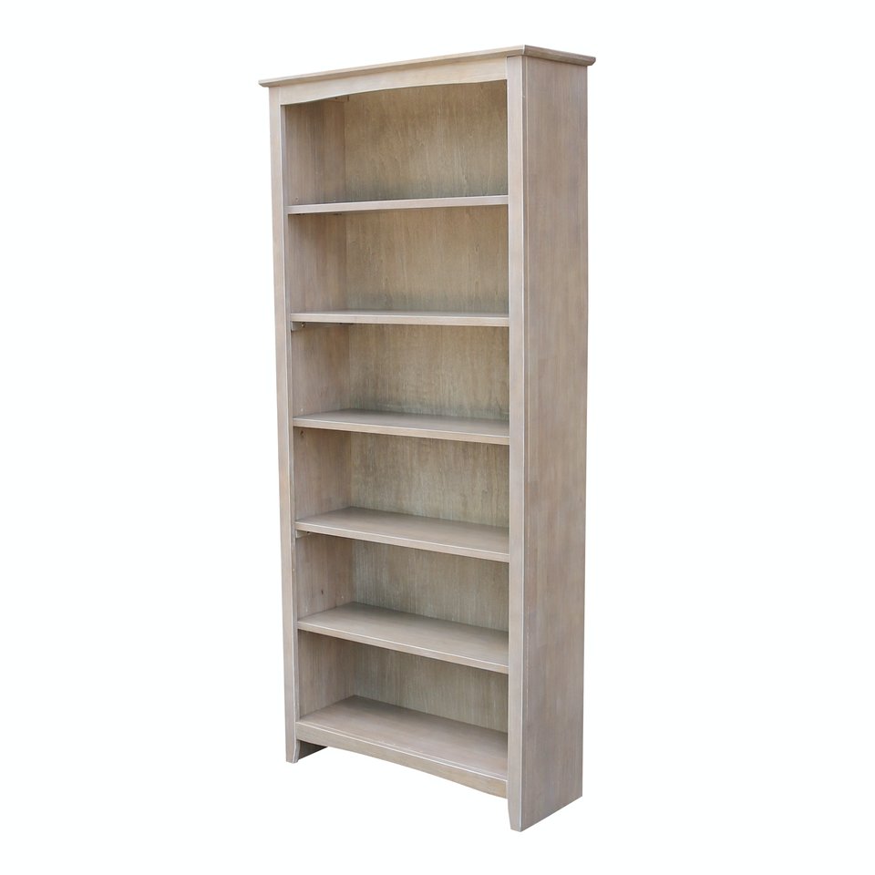 Home Accents - 72" H Shaker Bookcase Taupe Gray