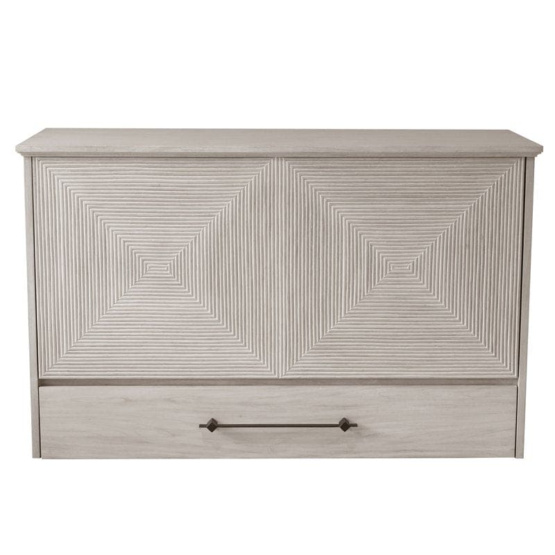 Fiji Queen Size Wooden Cabinet Bed w/ USB Port, Drawer & 6-Inch Tri-Fold Memory Foam Mattress - FREE SHIPPING !!!