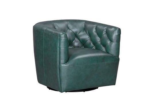 Leather Italia - Mira Swivel Chair in Forest Green
