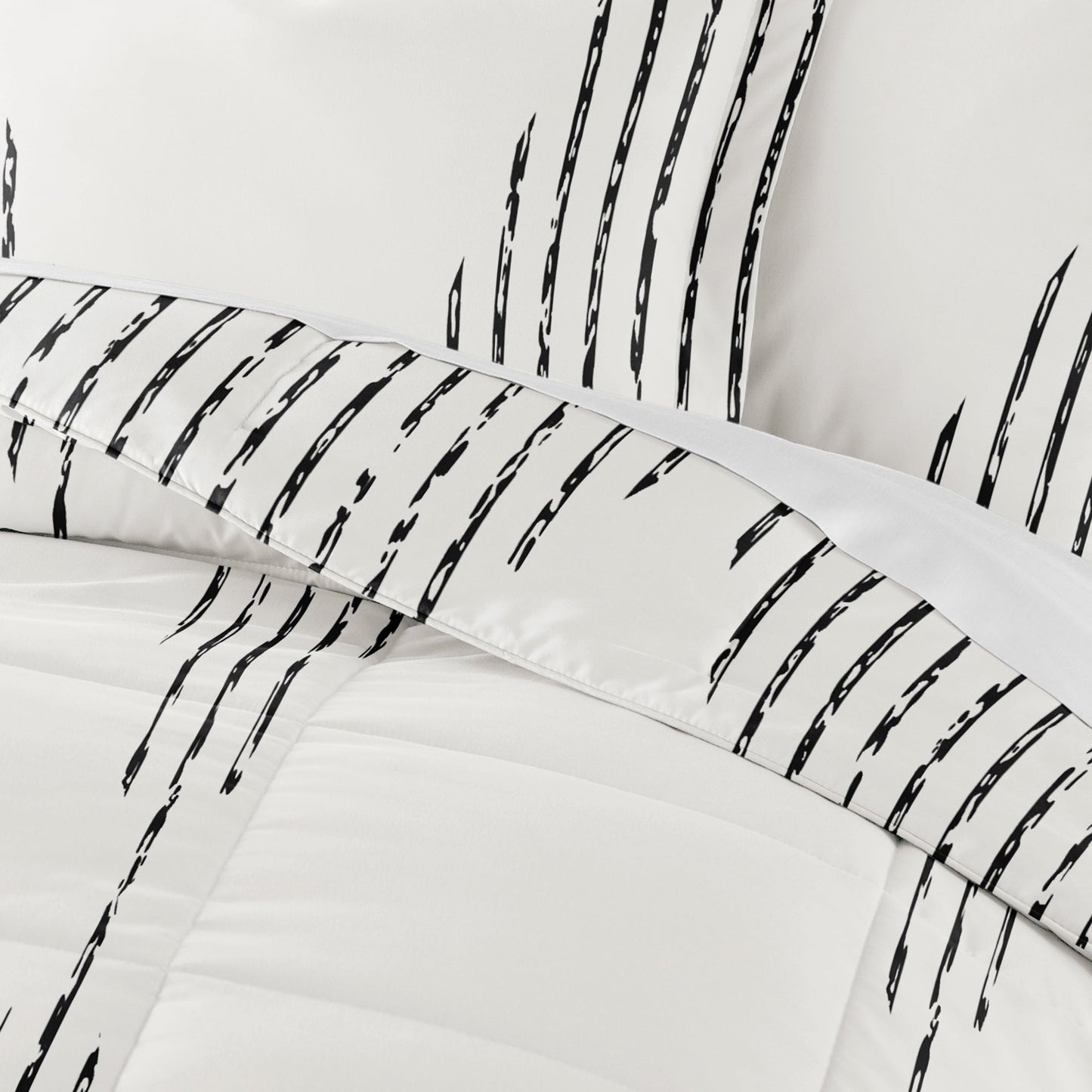 Diamond Stripe Patterned Down-Alternative Comforter Set