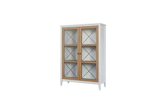 Pleasant Hill - Ivory & Suede Display Cabinet