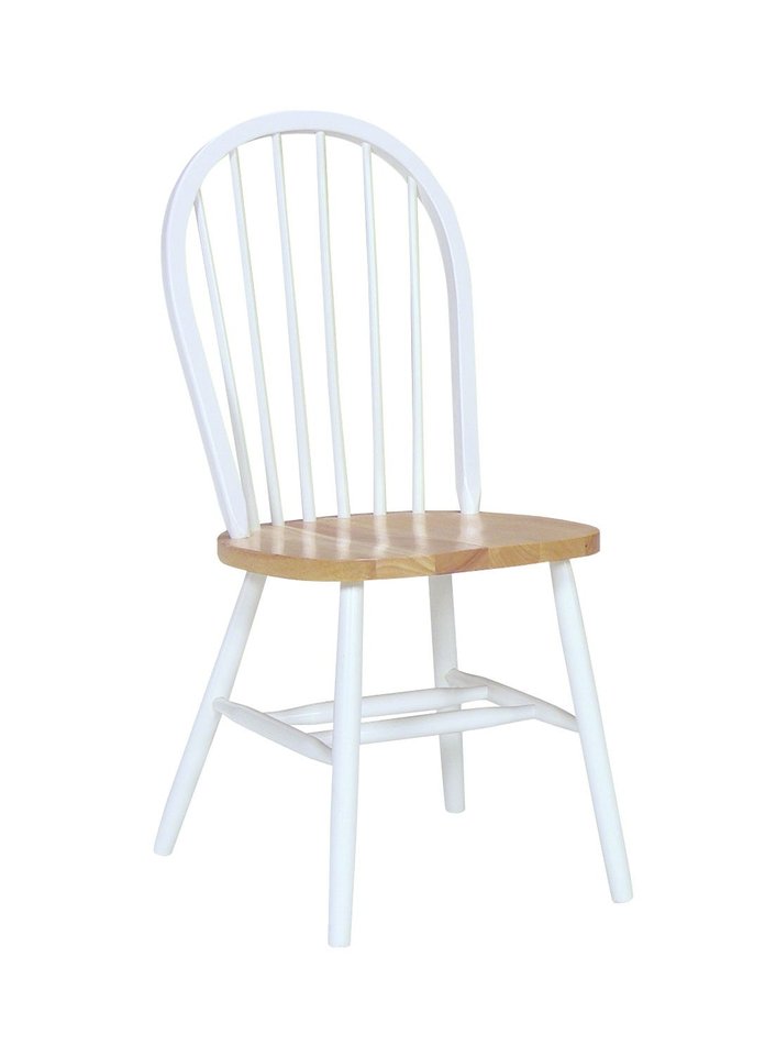 Dining Essentials - Windsor Chair in White & Natural (Set of 2)