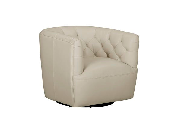 Leather Italia - Mira Swivel Chair in Taupe