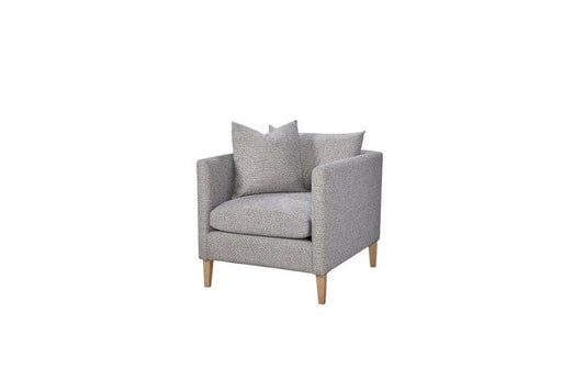 Pleasant Hill - Smoke Accent Chair & Ottoman on Leg with Pillow