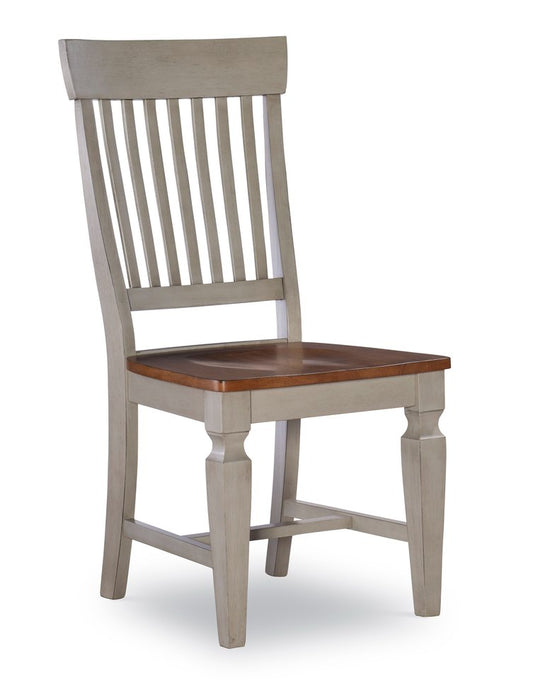 Vista - Slat Back Chair in Hickory & Stone