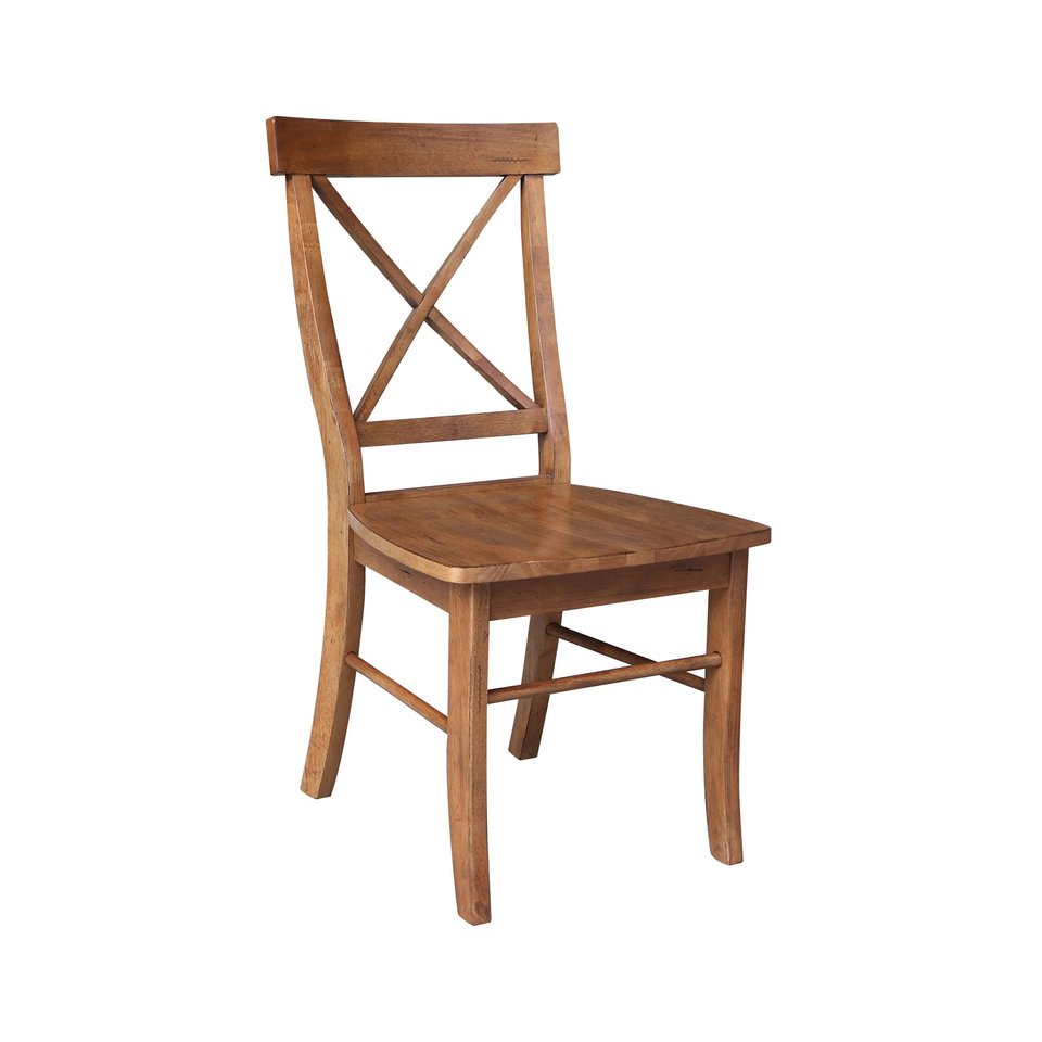 Dining Essentials - X-Back Chair in Bourbon Oak (Set of 2)
