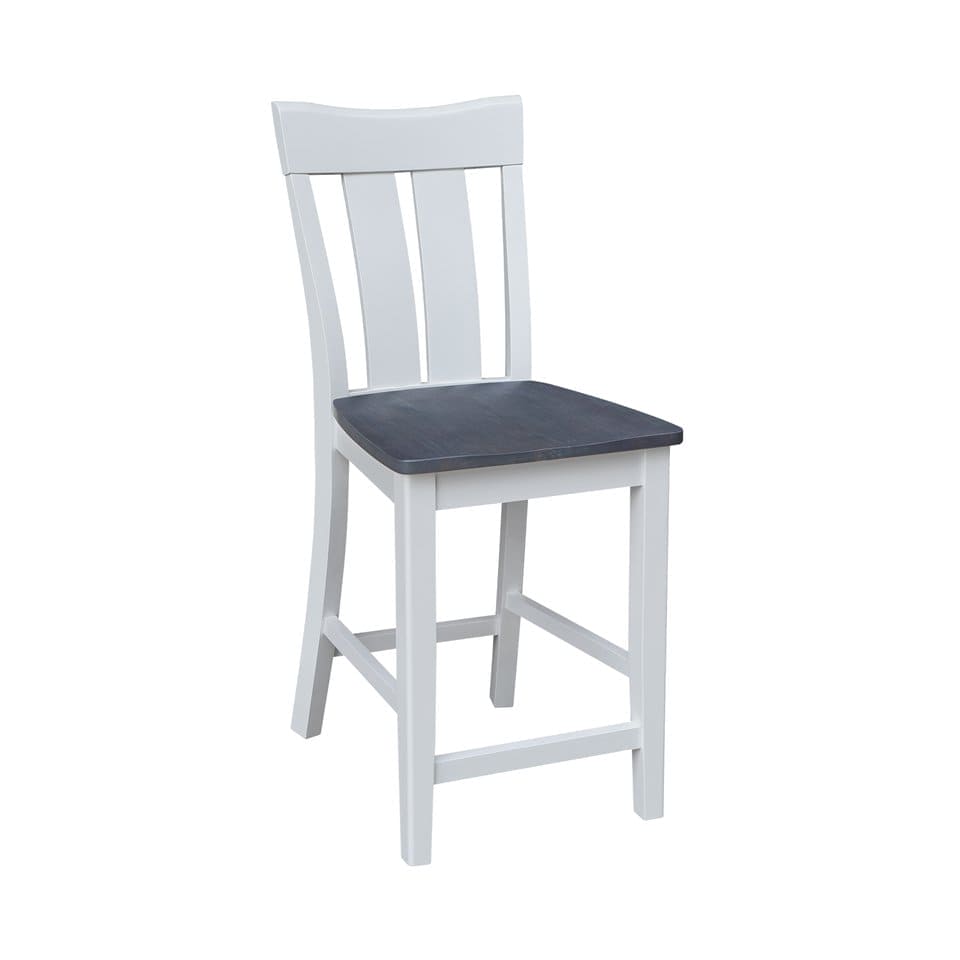 Cosmopolitan - 24" Ava Stool in Heather Gray & White