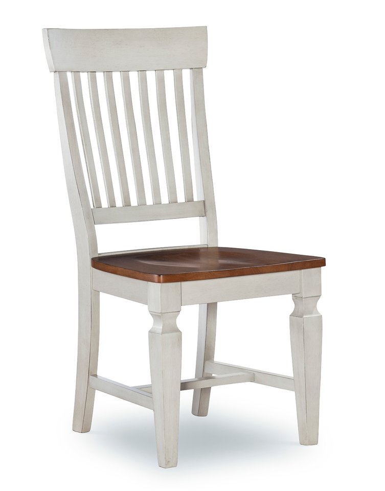 Vista - Slat Back Chair in Hickory & Shell