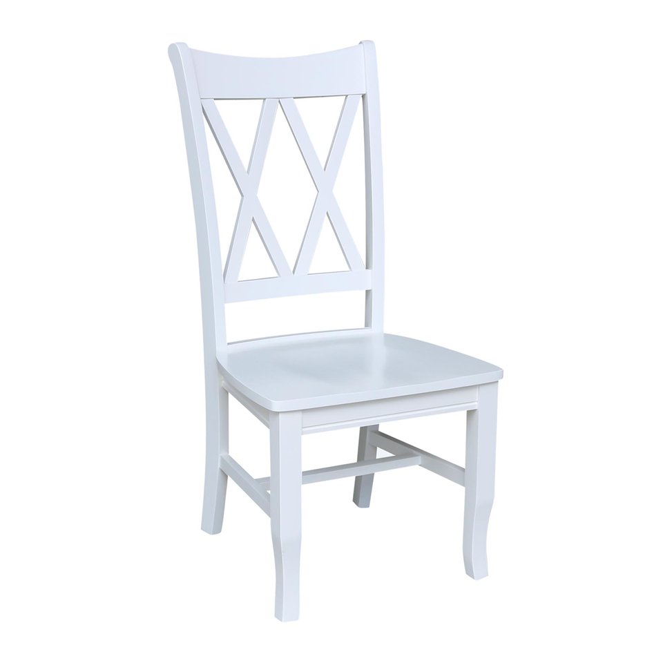 Hampton - Double X-Back Chair in Pure White (Set of 2)