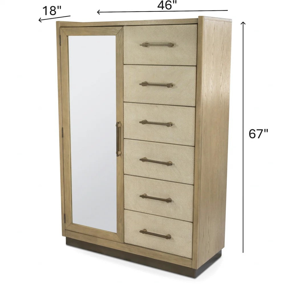 Sea Winds - Rio Vista Woven Mirrored Door Chest