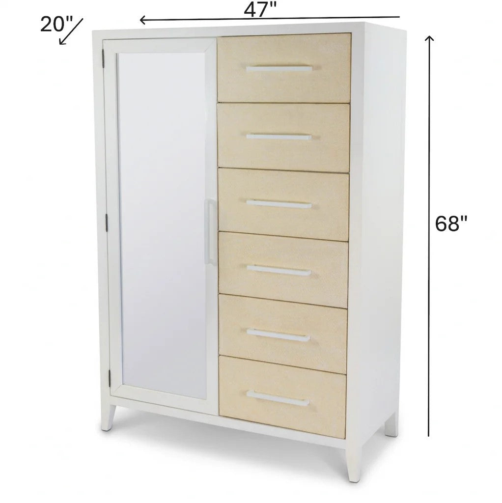 Sea Winds - Miramar Woven Mirrored Door Chest