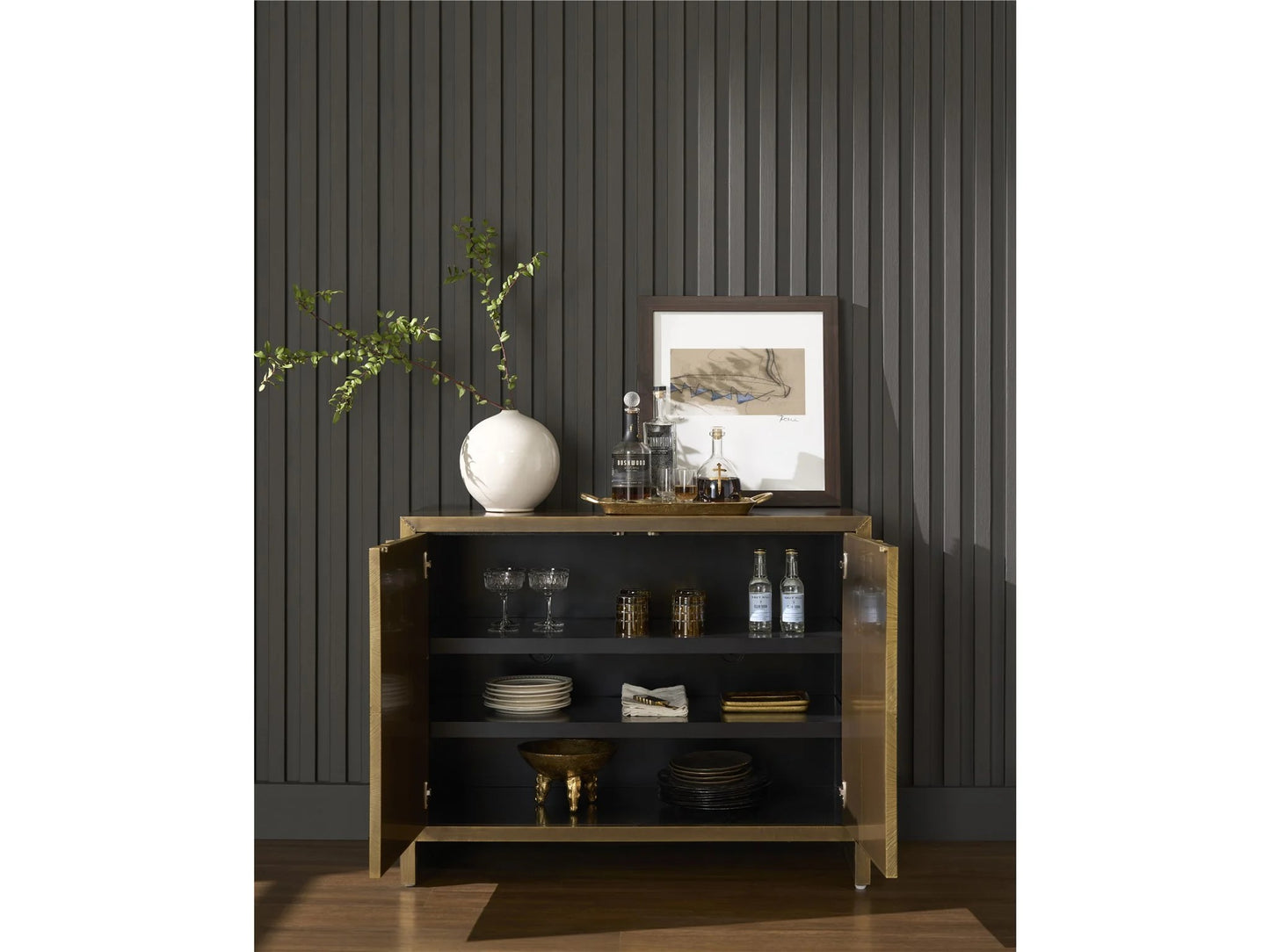 Universal - Sable & Desert-Modern Origami Hall Chest