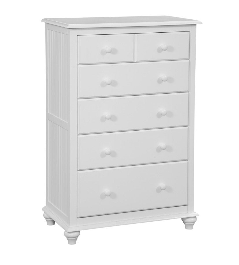 Cottage - 5 Drawer Chest in White