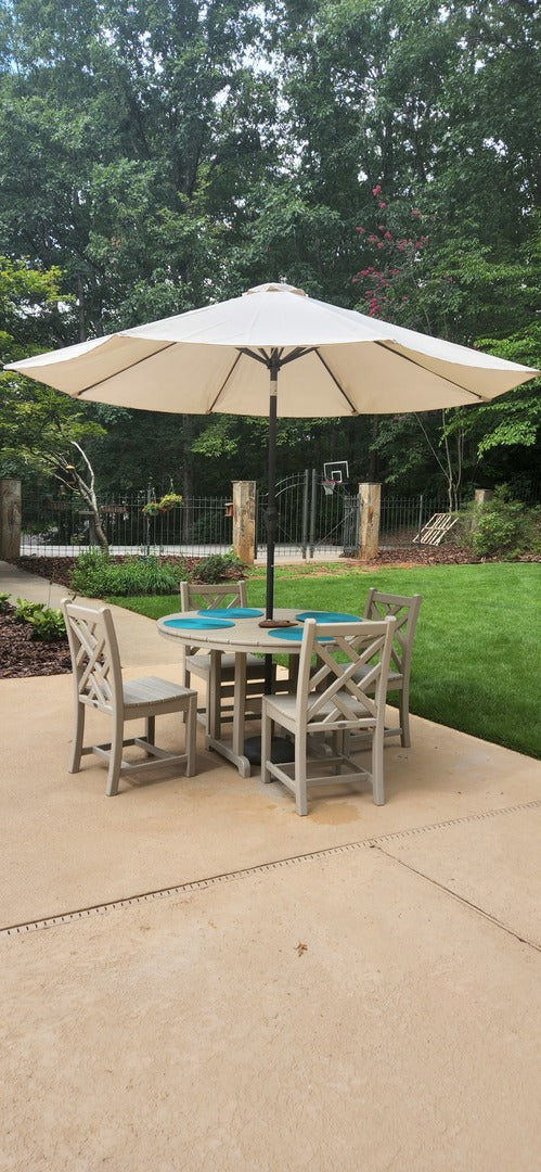 POLYWOOD Chippendale 5-Piece Round Farmhouse Side Chair Dining Set FREE SHIPPING