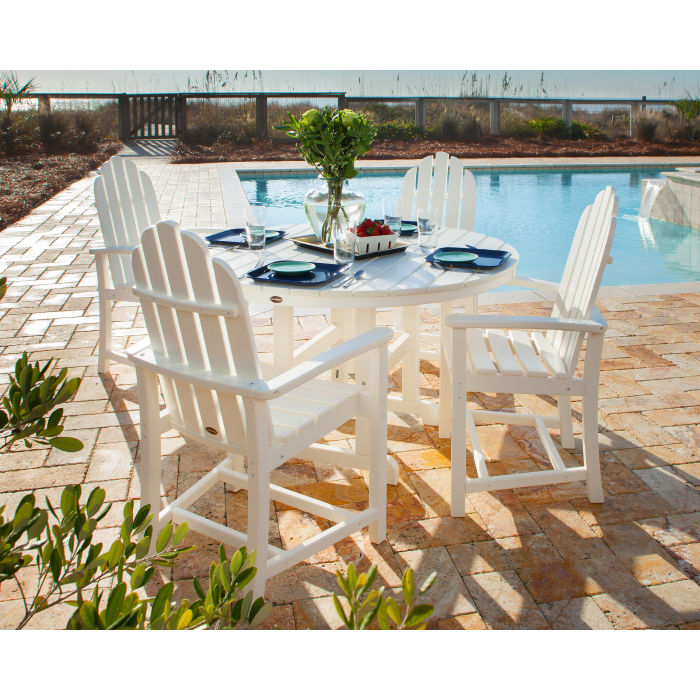 POLYWOOD Classic Adirondack 5-Piece Round Farmhouse Dining Set FREE SHIPPING