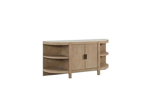 Trilogy - Toffee Curved 2 Door Console Table with Marble Top
