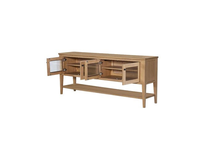 Pleasant Hill - Suede 72" Console with Fluted Glass