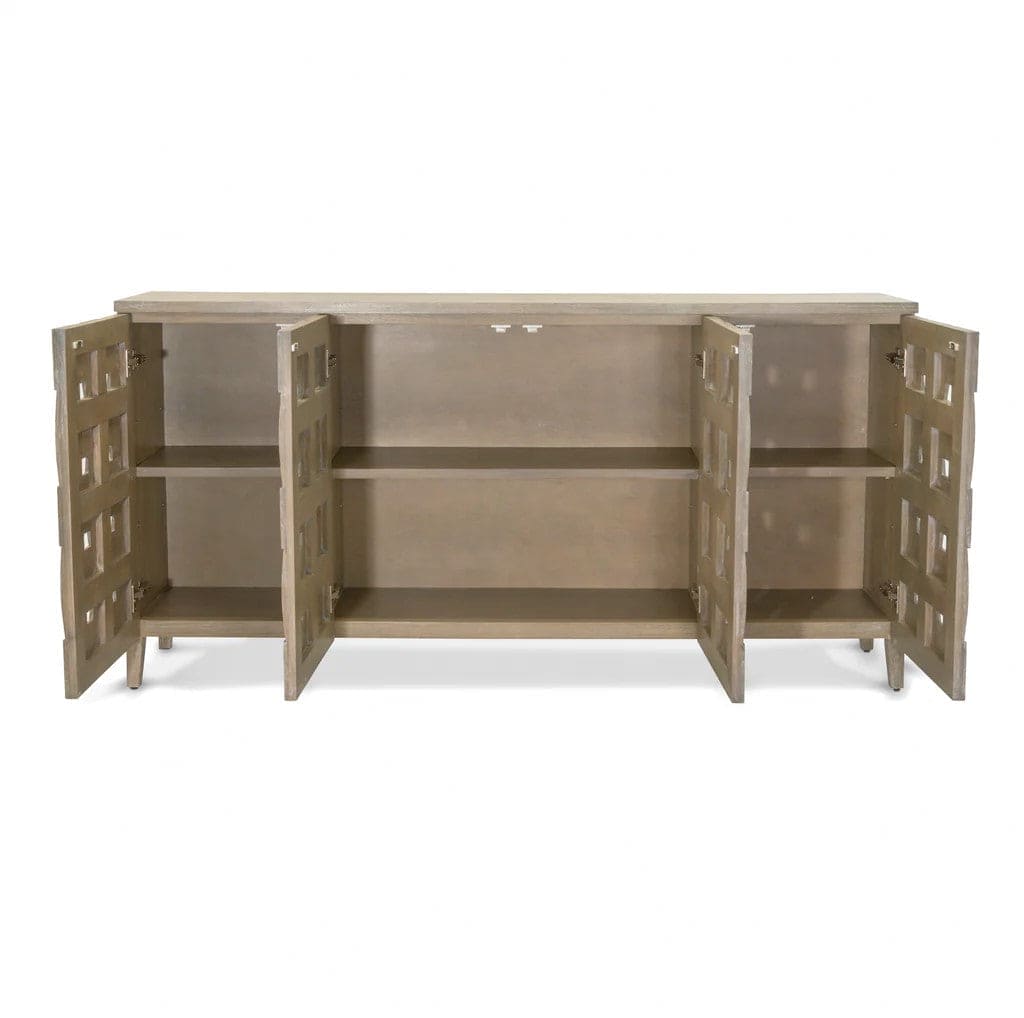 Sea Winds - Wooden Weave 4-Door Credenza w/ Soft Close Doors
