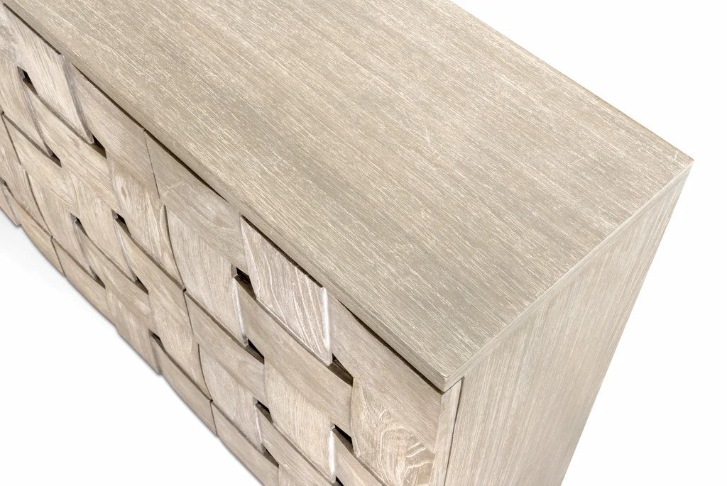 Sea Winds - Wooden Weave 4-Door Credenza with Soft Close Doors