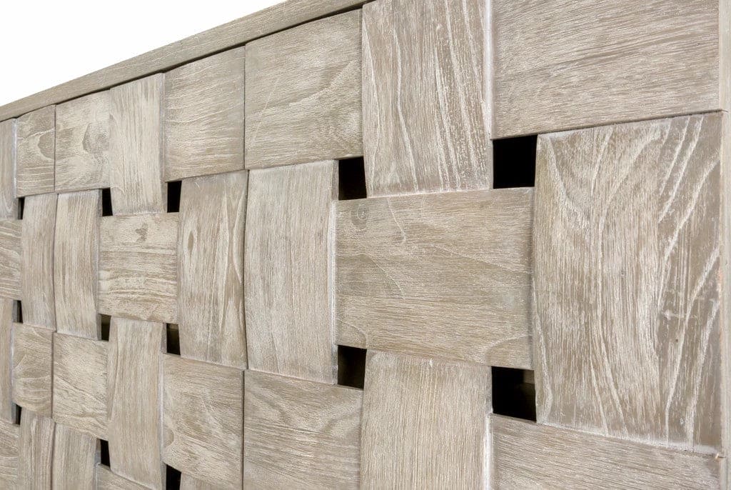 Sea Winds - Wooden Weave 4-Door Credenza w/ Soft Close Doors
