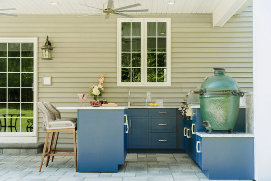 OPEN AIR OUTDOOR KITCHENS - L SHAPED (LARGE PREP AREA WITH SINK)