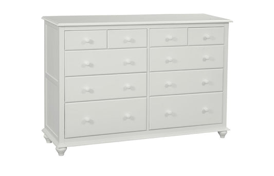 Cottage - 10 Drawer Dresser in White