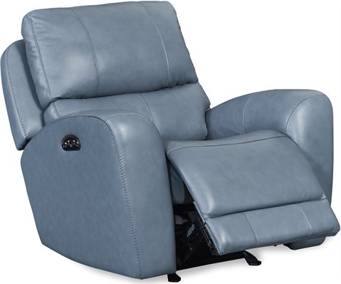 Leather Italia - Bel Air P2 Glider Recliner in Blue