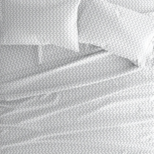 Puffed Chevron 4-Piece Patterned Sheet Set