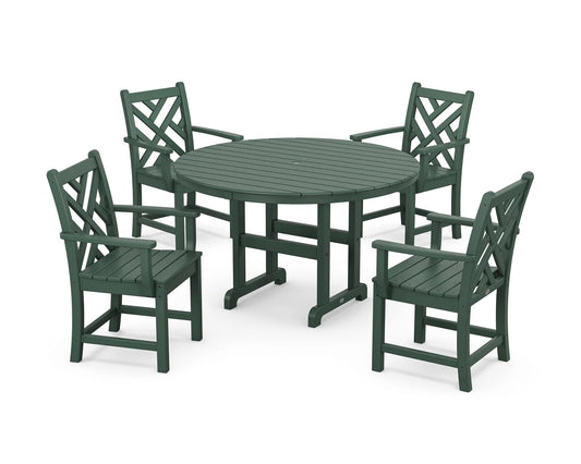 POLYWOOD - Chippendale 5-Piece Round Farmhouse Dining Set - FREE SHIPPING