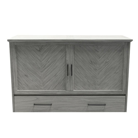 Belize Queen Size Wooden Cabinet Bed w/ USB Port, Drawer & 6-Inch Tri-Fold Memory Foam Mattress - FREE SHIPPING !!!