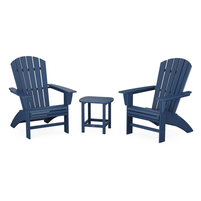 POLYWOOD - Nautical 3-Piece Curveback Adirondack Set FREE SHIPPING