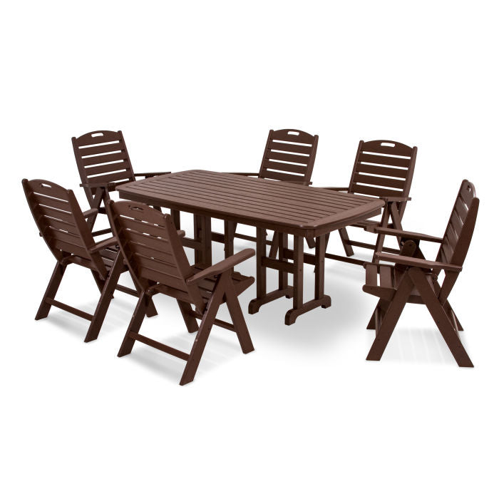 POLYWOOD Nautical Folding Highback Chair 7-Piece Dining Set FREE SHIPPING