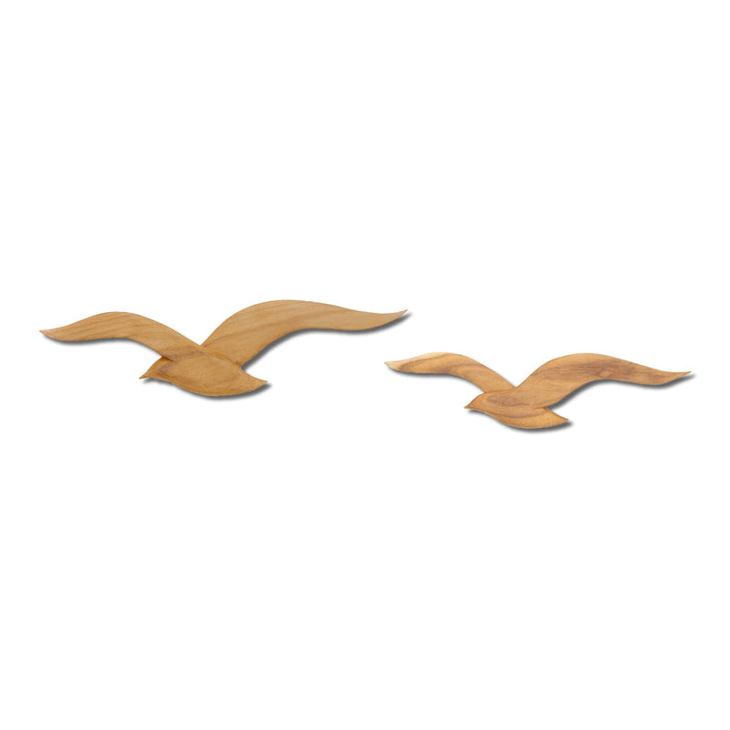 COPPER ART - TEAK SEABIRDS PAIR