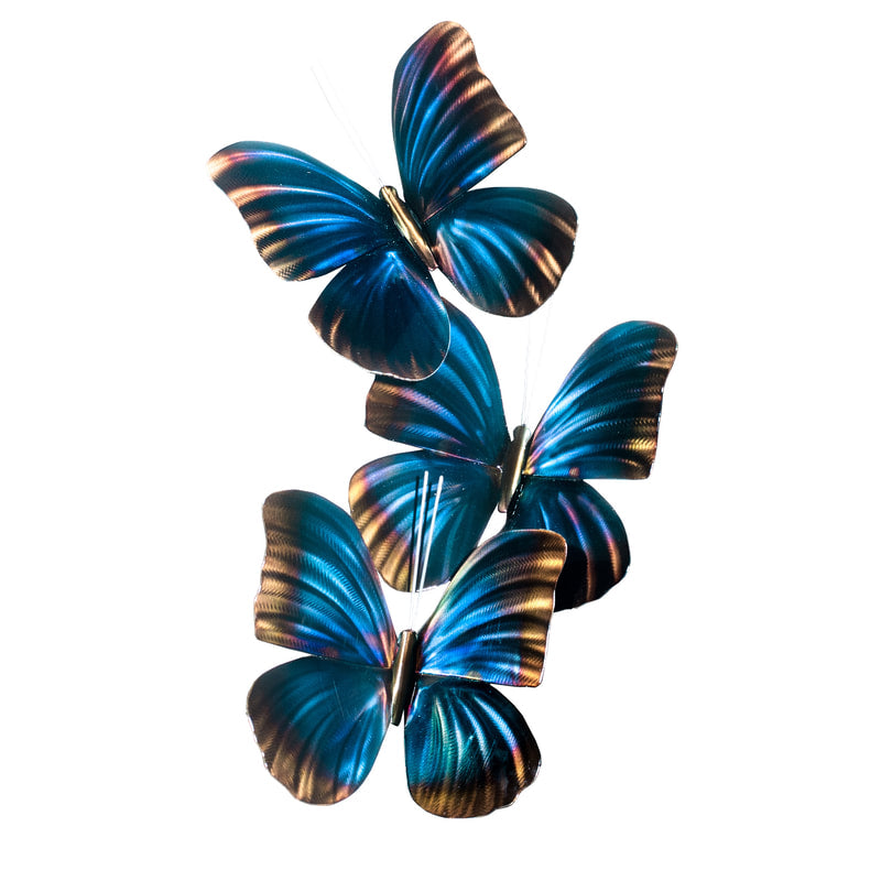COPPER ART - BLUE MORPHO GROUP OF 3