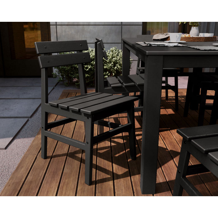 Polywood - Modern Studio Plaza Chair 7-Piece Parsons Table Dining Set - FREE SHIPPING