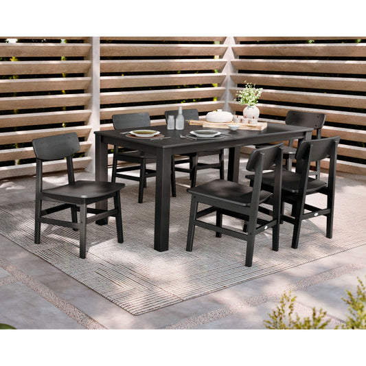 POLYWOOD Modern Studio Urban Chair 7-Piece Parsons Table Dining Set FREE SHIPPING