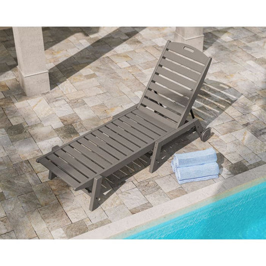 POLYWOOD Nautical Chaise with Wheels FREE SHIPPING