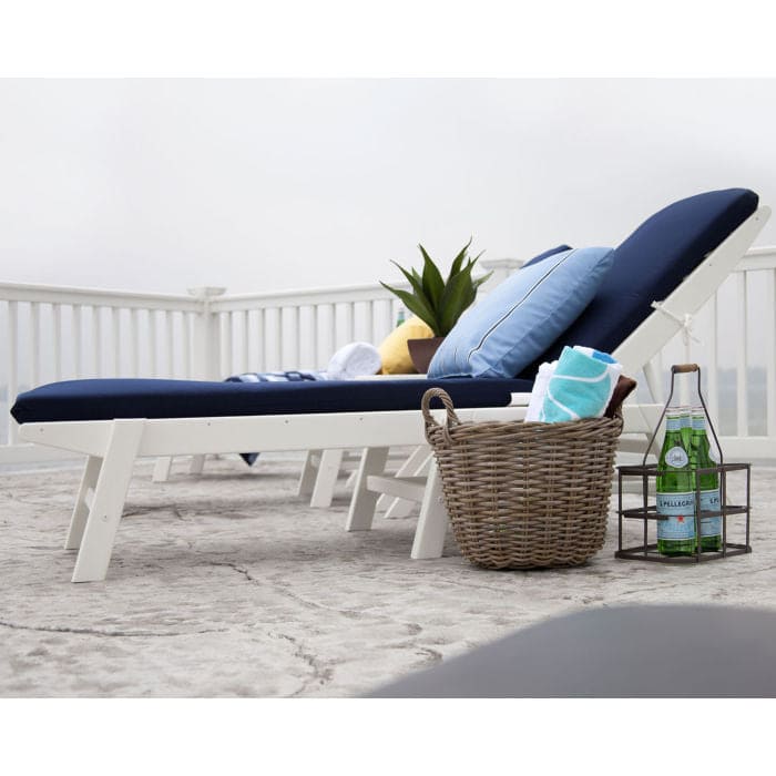 Polywood - Nautical Chaise with Wheels - FREE SHIPPING