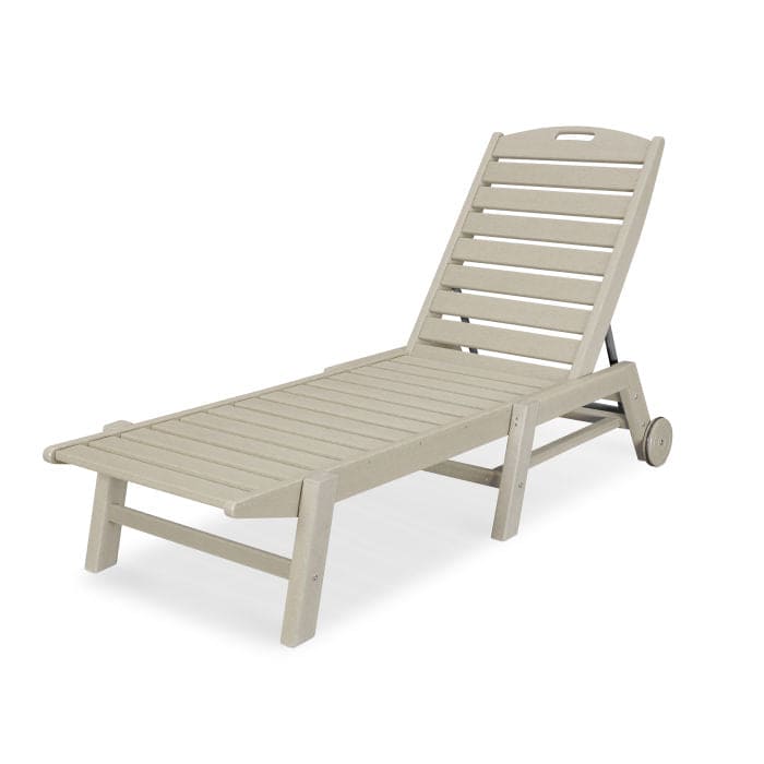 POLYWOOD Nautical Chaise with Wheels FREE SHIPPING