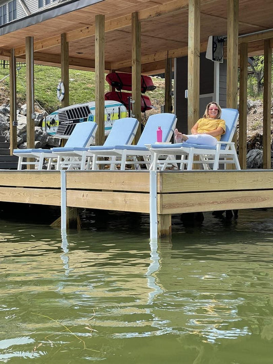 POLYWOOD Nautical Chaise with Arms in Vintage Finish FREE SHIPPING