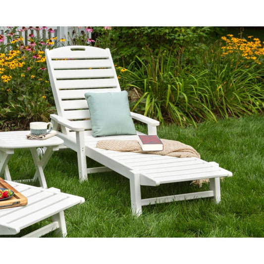 POLYWOOD Nautical Chaise with Arms & Wheels FREE SHIPPING