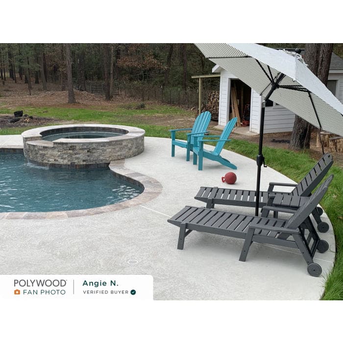 Polywood - Nautical Chaise with Arms & Wheels - FREE SHIPPING