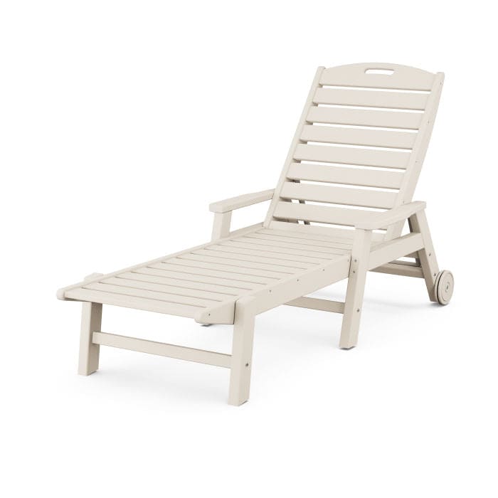 POLYWOOD Nautical Chaise with Arms & Wheels FREE SHIPPING