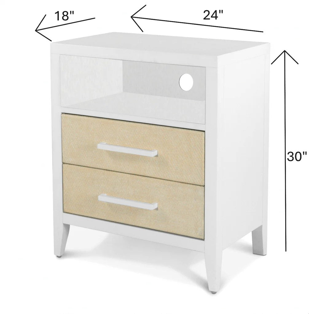 Sea Winds - Miramar 2 Drawer Woven Nightstand w/ Power & USB A+C