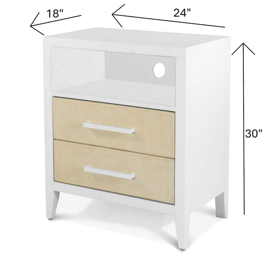 Sea Winds - Miramar 2 Drawer Woven Nightstand w/ Power & USB A + C
