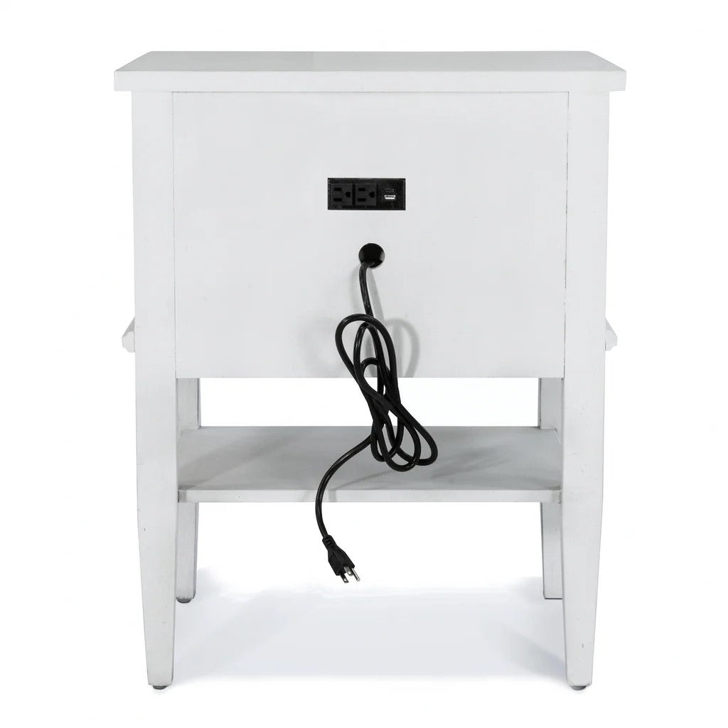 Sea Winds - Point Breeze 1 Drawer Electrified Open Nightstand